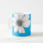 フローラ名前をカスタムするライトブルー コーヒーマグカップ (正面左)