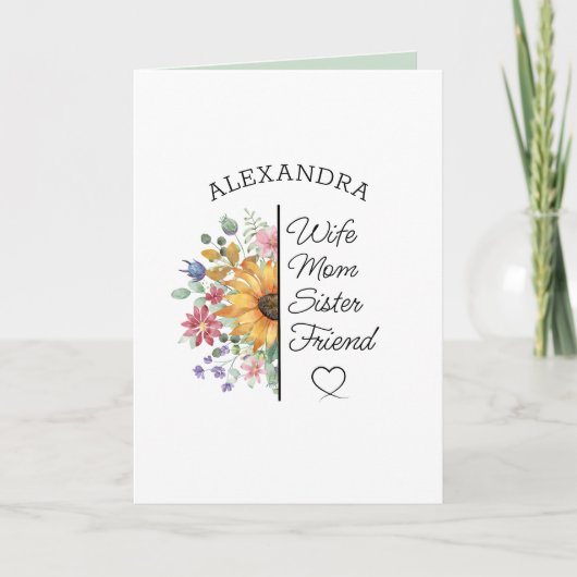 フローラ名前をカスタムする文字誕生日又は大事な行事 カード (正面)