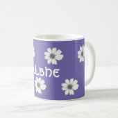 フローラ名前をカスタムする紫 コーヒーマグカップ (正面右)