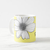 フローラ名前をカスタムする黄 コーヒーマグカップ (正面左)