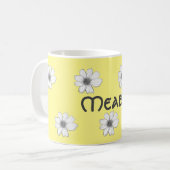 フローラ名前をカスタムする黄 コーヒーマグカップ (正面左)