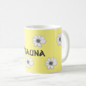 フローラ名前をカスタムする黄 コーヒーマグカップ (正面右)
