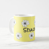フローラ名前をカスタムする黄 コーヒーマグカップ (正面左)