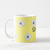 フローラ名前をカスタムする黄 コーヒーマグカップ (左)