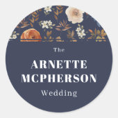 フローラ名結婚付き封筒用シール ラウンドシール (正面)