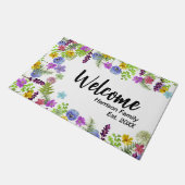 フローラ名設立年かわいい屋外 ドアマット (アングル)