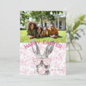 フローラ名門私立校風のバブルグムバニーカスタムフォトイースター シーズンカード (スタンド正面)