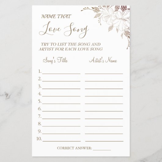 フローラ名：ソングシャワーゲームカードチラシ チラシ (正面)