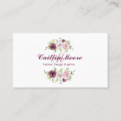 フローラ名&モノグラムQRコード名刺 名刺 (正面)