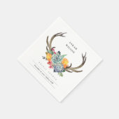 フローラ吸汁性アントラーボヘミアブライダルシャワー スタンダードカクテルナプキン (角)