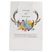 フローラ吸汁性アントラーボヘミアン結婚アリュア ミディアムペーパーバッグ (裏面)