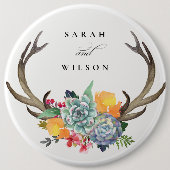 フローラ吸汁性アントラーボヘミアン結婚アリュア 缶バッジ (正面)