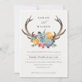 フローラ吸汁性アントラーボヘミア婚約 招待状 (正面)