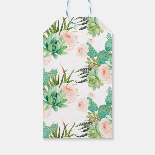 フローラ吸汁性サボテンのフィエスタベイビーシャワー ギフトタグ (裏面)