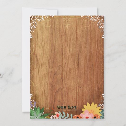 フローラ吸汁素朴結婚式招待状 招待状 (裏面)