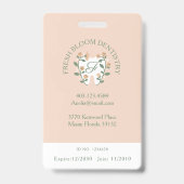 フローラ咲き歯のロゴモノグラム写真 バッジ (Back)