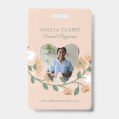 フローラ咲き歯のロゴモノグラム写真 バッジ (Front)