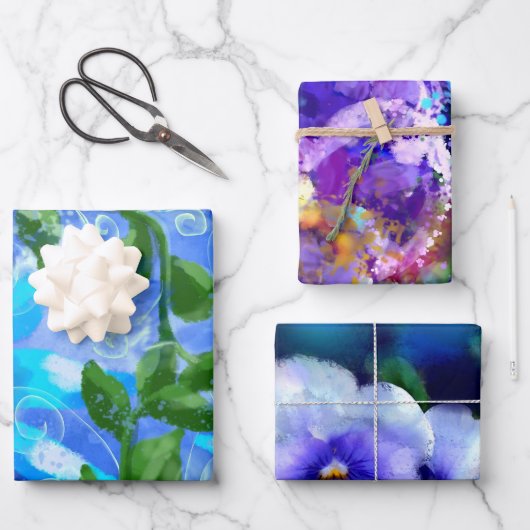 フローラ品種ラッピング紙フラットシートセット3 ラッピングペーパーシート (正面)