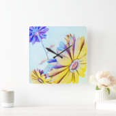 フローラ四角時計 スクエア壁時計 (ホーム)