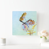 フローラ四角時計 スクエア壁時計 (ホーム)