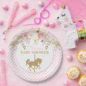 フローラ回転木馬メリーが赤ちゃんシャワーを浴びる ペーパープレート (パーティー)