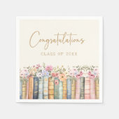 フローラ図書の卒業 スタンダードカクテルナプキン (正面)