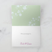 フローラ図解入りの、写真付きのー&バタフライ春の結婚式 サンキューカード (内部)