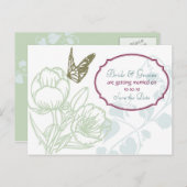 フローラ図解入りの、写真付きのー&バタフライ春日付の保存 案内ポストカード (正面/裏面)