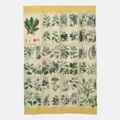 フローラ図解入りの、写真付きの キッチンタオル (縦)