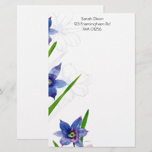 フローラ固定 便箋 (正面/裏面)