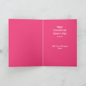 フローラ国際的ピンクウィメンズデー カード (内部)