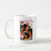 フローラ国際的ピンクウィメンズデー コーヒーマグカップ (左)
