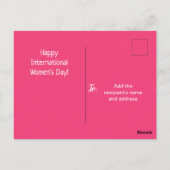 フローラ国際的ピンクウィメンズデー ポストカード (裏面)