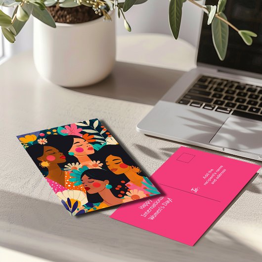 フローラ国際的ピンクウィメンズデー ポストカード