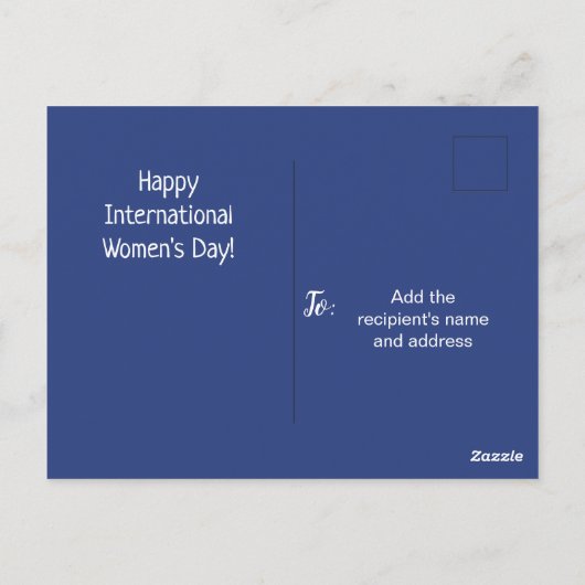 フローラ国際的ブルーウィメンズデー ポストカード (裏面)