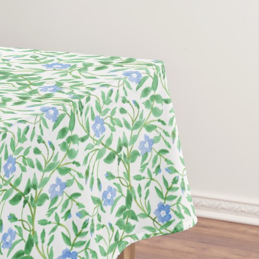 フローラ国 – スタイルブルーペリウィンクルパターン テーブルクロス (インサイチュ)