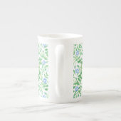 フローラ国 – スタイルブルーペリウィンクルパターン ボーンチャイナマグカップ (裏面)