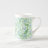 フローラ国 – スタイルブルーペリウィンクルパターン ボーンチャイナマグカップ (右)