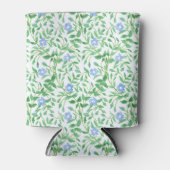 フローラ国 – スタイルブルーペリウィンクルパターン 缶クーラー (正面)