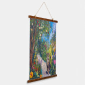 フローラ園の猫 – 印象派絵を描 吊り下げ型タペストリー (傾斜あり)