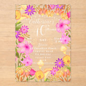 フローラ園40歳の誕生日 アクリル招待状 (正面)