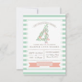 フローラ園 |最初の誕生日パーティーの招待 招待状 (正面)