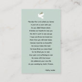 フローラ土葬記念祈りの言葉フォトカード 名刺 (裏面)