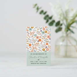 フローラ土葬記念祈りの言葉フォトカード 名刺