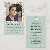 フローラ土葬記念祈りの言葉フォトカード 名刺 (正面/裏面)