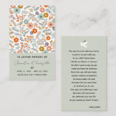 フローラ土葬記念祈りの言葉フォトカード 名刺 (正面/裏面)