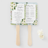 フローラ地図旅行テーマ結婚式プログラム ハンドファン (正面&裏面)