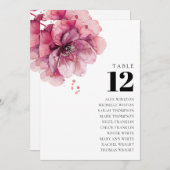 フローラ埃バラテーブル番号座席表 招待状 (正面/裏面)