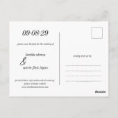 フローラ埃バラ日付の保存招待状 ポストカード (裏面)