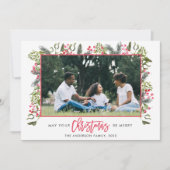 フローラ境界写真クリスマスカード 招待状 (正面)